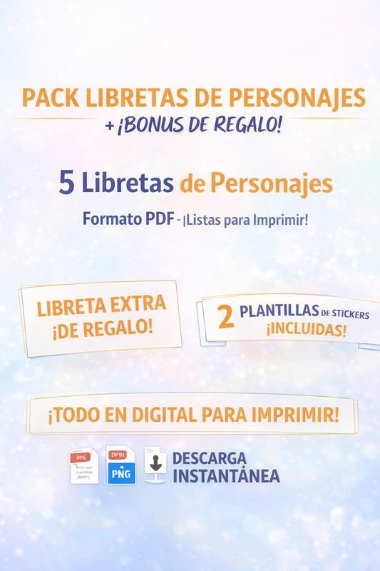 Pack de Libretas de Personajes – Imprimibles + Bonus Exclusivo